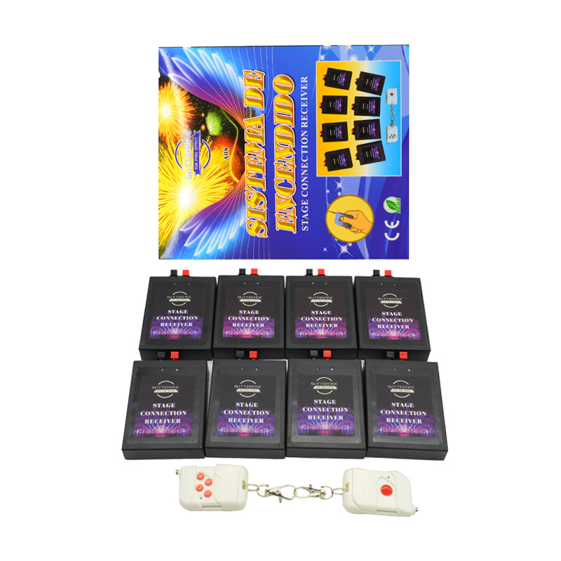 A08 8 Cue remote control stage effect fireworks firing system – Glitterfire
