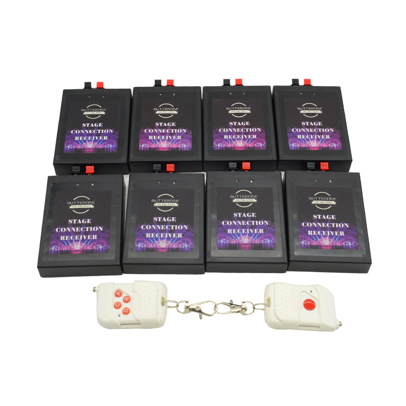 A08 8 Cue remote control stage effect fireworks firing system – Glitterfire