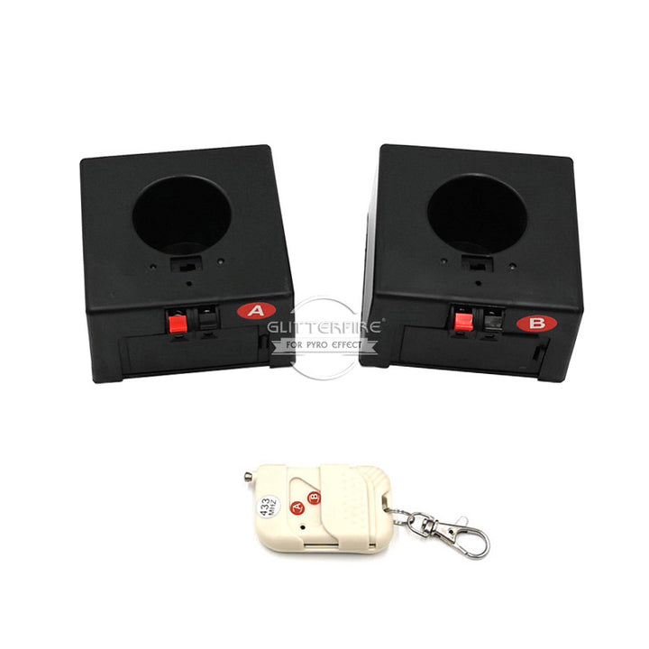 D02 2 Cue with AA battery type wireless remote control stage fountain base fireworks firing system