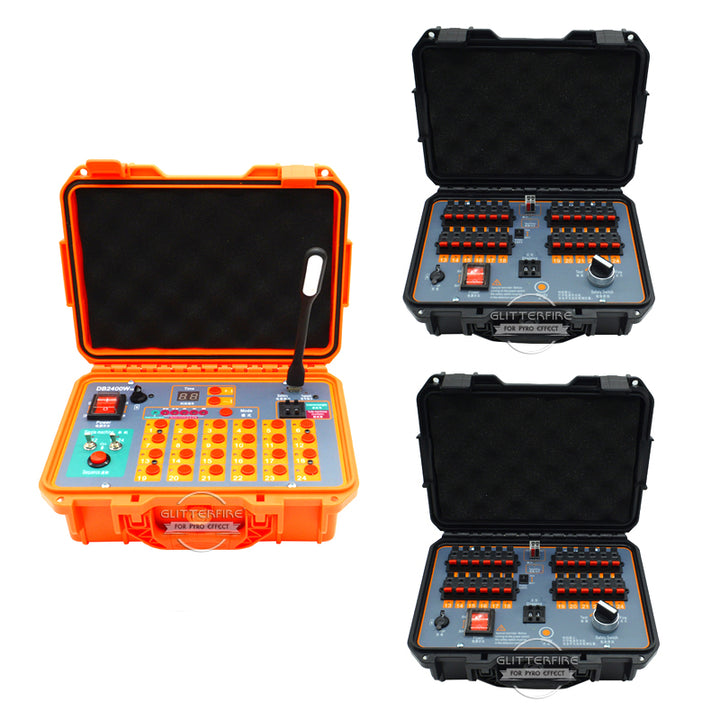 DB2400W 48 Channel one host and two distributor professional pyrotechnic fireworks firing system