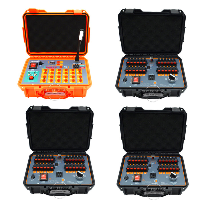 DB2400W 72 Channel one host and three distributor pyrotechnic firing system for professional fireworks festival celebrations