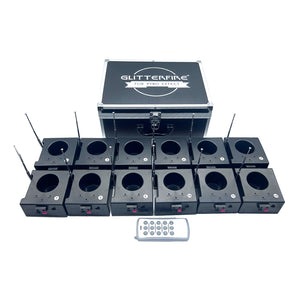 E12 12 Cues 9V battery type remote control stage cold fountain base fireworks firing system with antenna