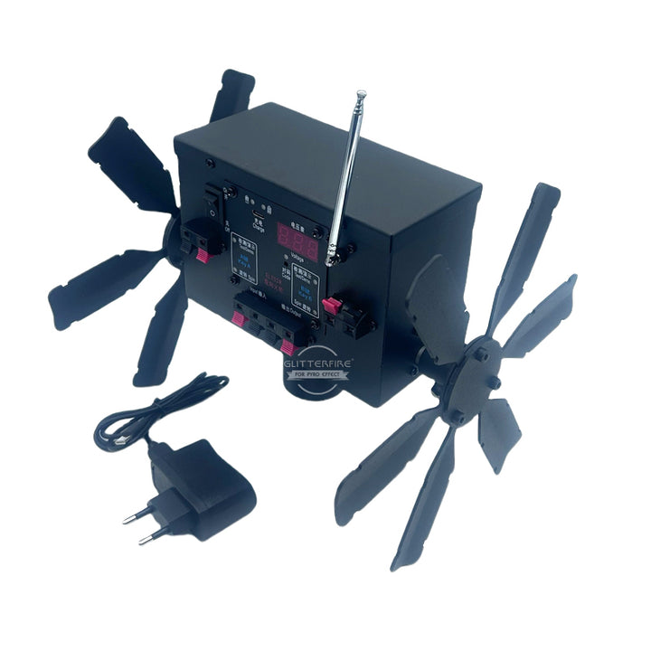 ELT02R-C Rechargeable double wheel stage rotate fountain machine fireworks firing system