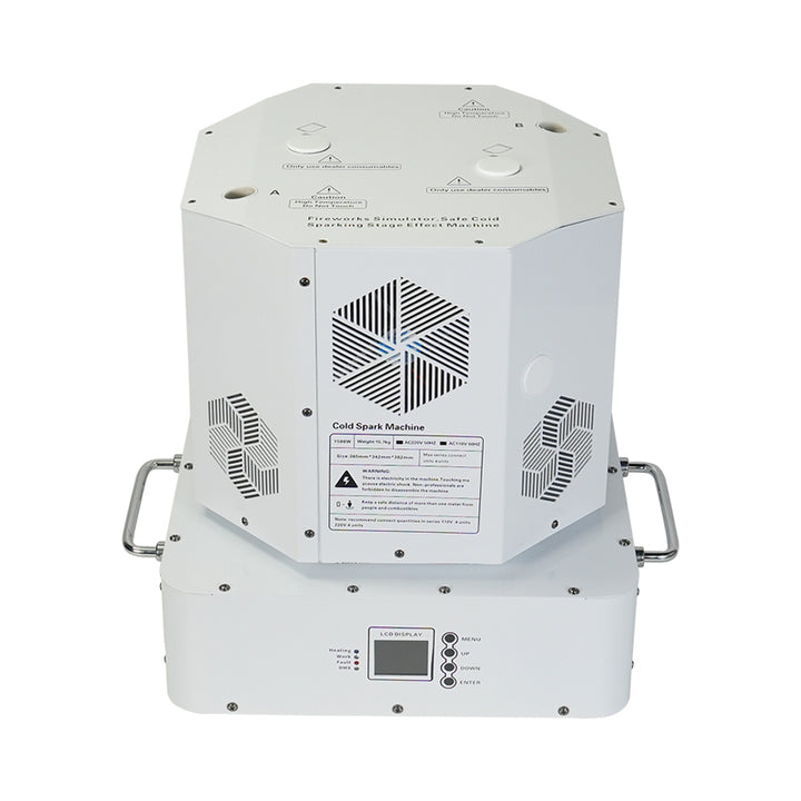 HD02 White Double Head Rotate Spark Machine 1300W Cold Spark Fountain Machine