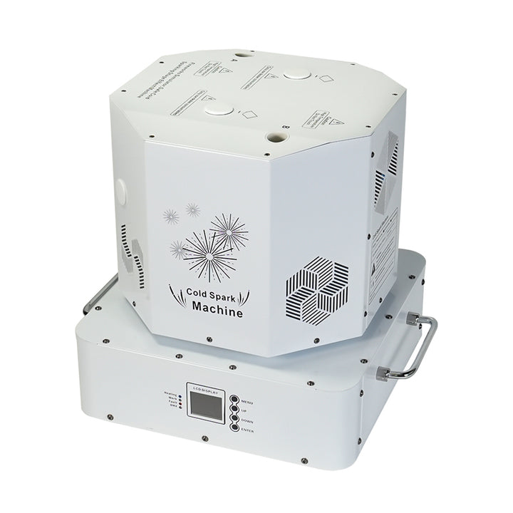 HD02 White Double Head Rotate Spark Machine 1300W Cold Spark Fountain Machine